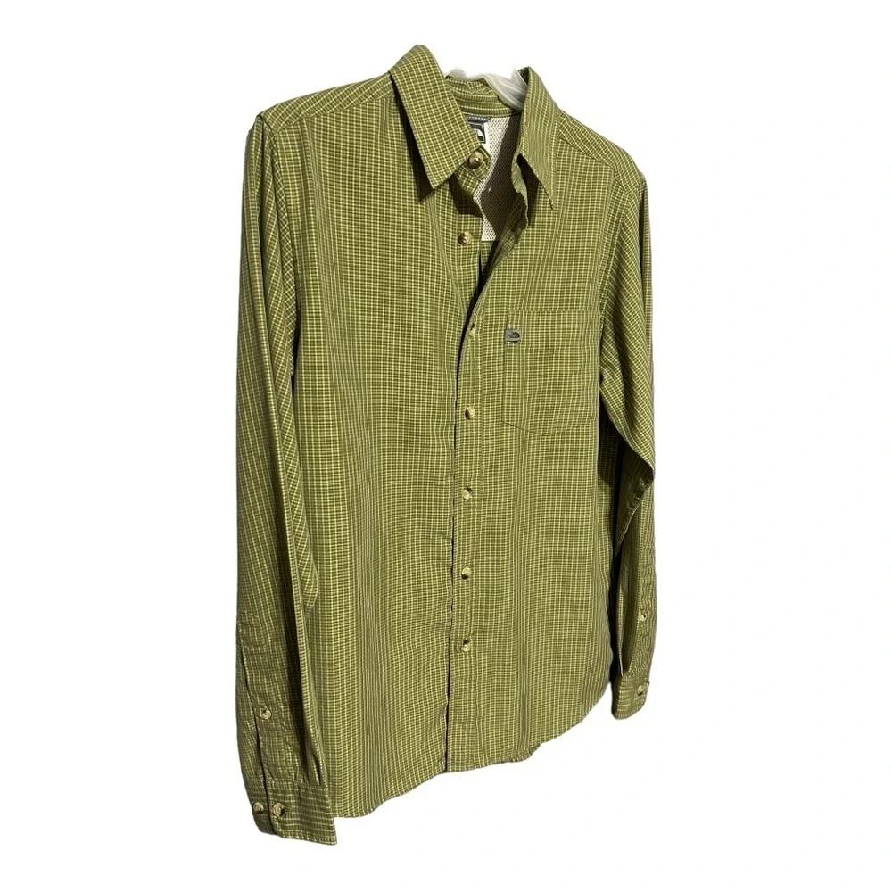 The North Face Plaid Long Sleeve Button Front Shirt Green Men’s Small